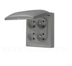 Simon Aquaclick Gniazdo wtyczkowe natynkowe, 4-kro