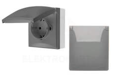 Aquaclick gniazdo N/T pojedyncze SCHUKO szary