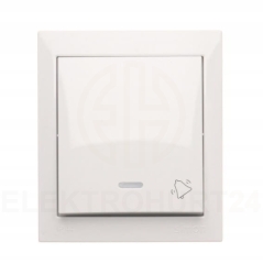 Aquaclick przycisk dzwonek podświetlany IP44 biały