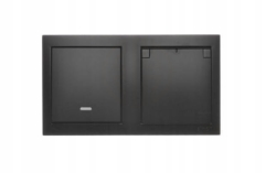 Aquaclick łącznik podświetlany+gniazdo 250V czarny