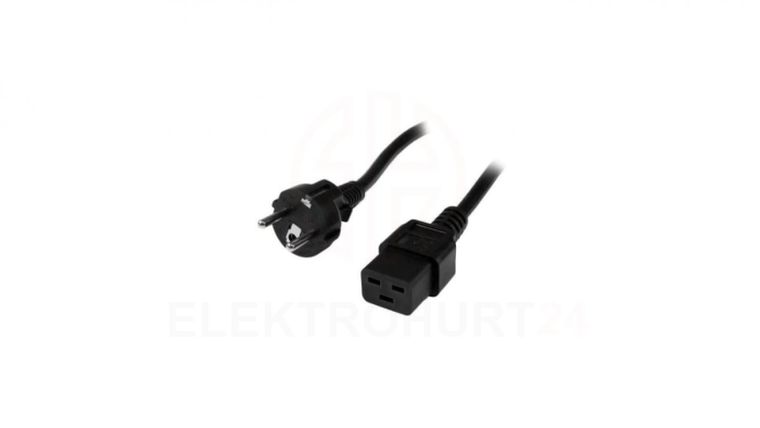Kabel Zasilający Iec320 Schuko Na C19 16A 2.5M Czarny ICOC 063-NC