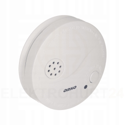 Czujnik dymu bateryjny ORNO ORDC609 bialy alarm pozarowy 9V z testem