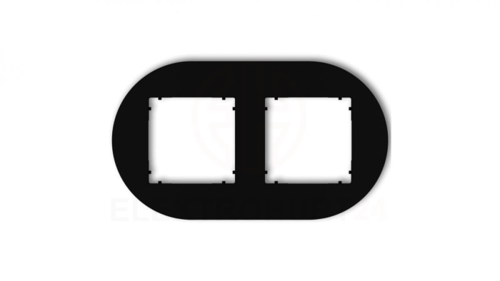 MINI Ramka uniwersalna podwójna okrągła z tworzywa czarny mat 12MRTO-2