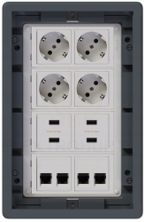 Puszka podłogowa Floorbox 4-modułowa USB Schuko RJ-45 Simon Connect