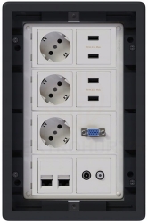 Puszka podłogowa Floorbox 4-modułowa USB RJ-45 VGA TV-SAT Simon Connect