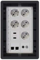 Puszka podłogowa Floorbox 4-modułowa USB RJ-45 TV-SAT Simon Connect