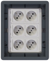 Puszka podłogowa Floorbox 3-modułowa 6 gniazdek z/u Simon Connect