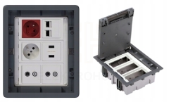 Puszka podłogowa Floorbox 3-modułowa RJ-45 USB TV-SAT Simon Connect