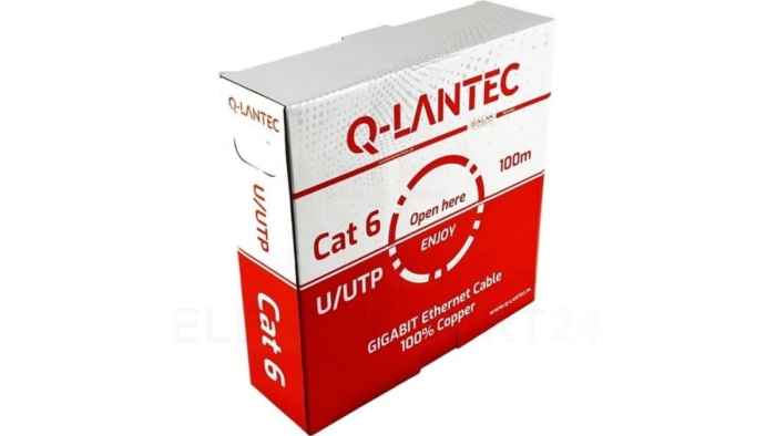 Kabel teleinformatyczny UTP kat.6 PVC Eca szary Q-LANTEC /100m/