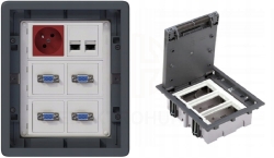 Puszka podłogowa Kontakt Simon 3-modułowa gniazda elektryczne VGA RJ-45