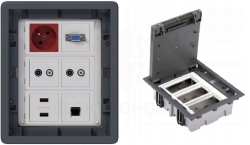 Puszka podłogowa Kontakt-Simon 3-modułowa gniazdka USB RJ-45 VGA TV-SAT