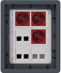 Puszka podłogowa Kontakt Simon 3-modułowa gniazdka elektryczne RJ-45 K45