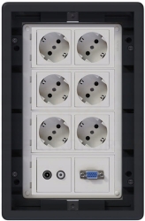 Puszka podłogowa 8-modułowa USB VGA TV-SAT Gniazdo Simon Connect regulowana