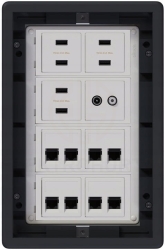 Puszka podłogowa Simon Connect 8-modułowa USB TV-SAT RJ-45 regulowana
