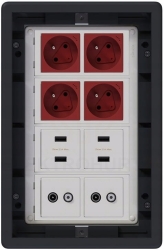 Puszka podłogowa 8-modułowa USB TV-SAT Gniazdo Simon Connect regulowana