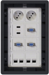 Puszka podłogowa Floorbox 8-modułowa USB VGA RJ-45 Simon Connect regulowana