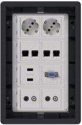 Puszka podłogowa Floorbox 8-modułowa USB VGA RJ-45 Simon Connect regulowana