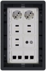 Puszka podłogowa Floorbox 8-modułowa USB VGA RJ-45 Simon Connect regulowana