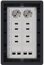 Puszka podłogowa Floorbox 8-modułowa USB VGA RJ-45 Simon Connect regulowana