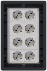 Puszka podłogowa Floorbox 8-modułowa Gniazdo wtyczkowe Simon z/u regulowana