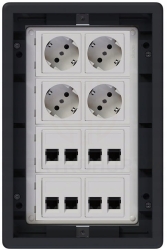 Puszka podłogowa Floorbox 8-modułowa USB VGA RJ-45 Simon Connect regulowana