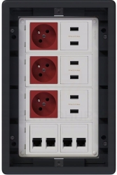 Puszka podłogowa Floorbox 8-modułowa USB VGA RJ-45 Simon Connect regulowana