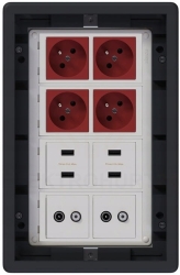 Puszka podłogowa Floorbox 8-modułowa USB VGA RJ-45 Simon Connect regulowana