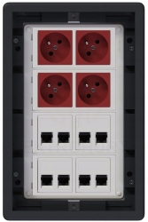 Puszka podłogowa Floorbox 8-modułowa USB VGA RJ-45 Simon Connect regulowana