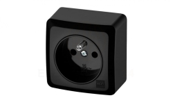 BERG Gniazdo pojedyncze z uziemieniem n/t 2P+Z czarny 3733-09