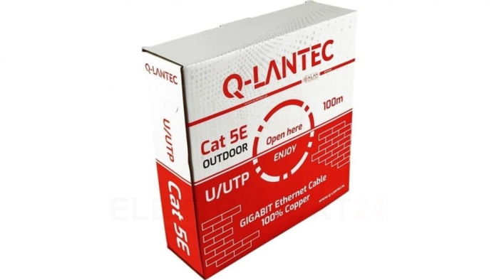 Kabel teleinformatyczny U/UTP kat.5e PE Fca szary Q-LANTEC /100m/