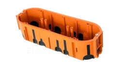 Puszka podtynkowa ProDuo potrójna, głęboka 60mm, fi68, łączeniowa, z wkrętami, wiatroszczelna , pomarańczowa, IP30 /A.0093/