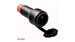 Gniazdo RED GP1 z dławikiem IP54 2P+Z 16A/250V kołnierz gumowany czarny XF2165