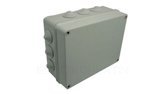 INDUSTRIAL Puszka hermetyczna n/t 305x244x168mm IP55 z 12 dławicami szara 2722-02