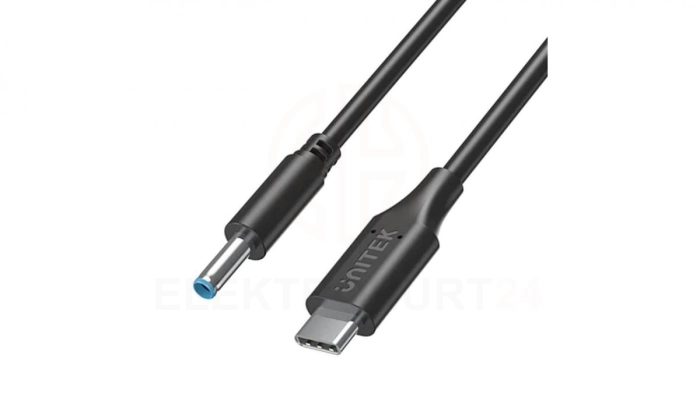 UNITEK Kabel zasilający USB-C - DC Jack 4,5x3mm 65W PD do laptopów HP 1,8m