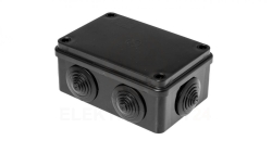 Puszka hermetyczna S-BOX 120x80x50, 6 dławików, odporna na UV, czarna, IP65 /S-BOX 206C/