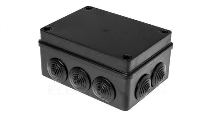 Puszka hermetyczna S-BOX 150x110x70, 6 dławików, odporna na UV, czarna, IP65 /S-BOX 306C/