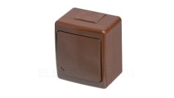 BETA Wyłącznik hermetyczny pojedynczy, schodowy, brązowy, IP44 /D.3210WS/