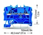 Złączka szynowa 2-przewodowa 2,5 mm² niebieska – WAGO
