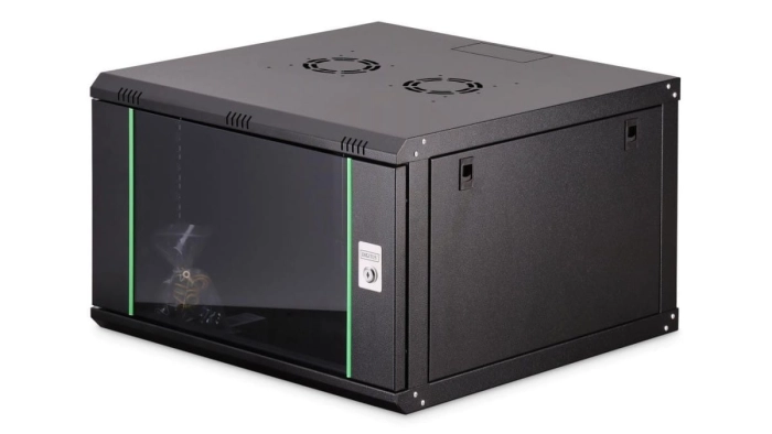 Szafa sieciowa wisząca Dynamic 19 7U rack 600x600, drzwi szyba, czarny, niezłożona, 60kg DN-37103