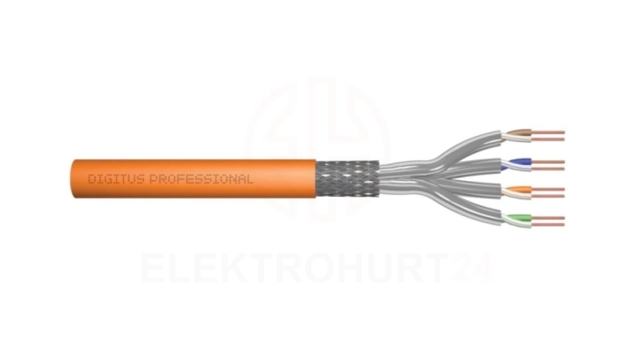 Kabel teleinformatyczny S/FTP kat.7 LSZH drut pomarańczowy B2ca DK-1745-VH-1 /100m/