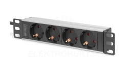 Listwa zasilająca PDU 10 Rack 4x gniazdo schuko,2.0m, 1x wtyk schuko, 16A, aluminiowa DN-95418