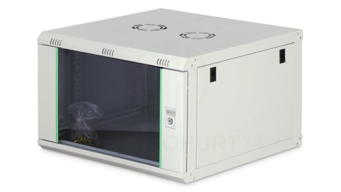 Szafa sieciowa wisząca Dynamic 19 7U rack 600x600, drzwi szyba, szary, niezłożona, 60kg DN-37102