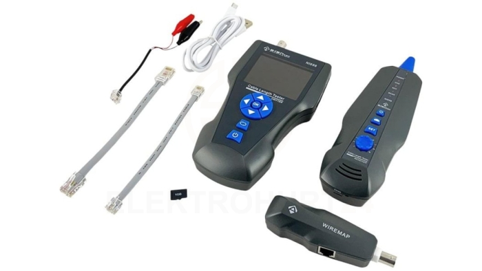 Profesjonalny tester sieci i kabli koncentrycznych z pomiarem TDR, testem PING, PoE