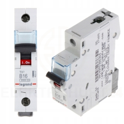 Legrand TX3 wyłącznik nadprądowy 1P B16A S301