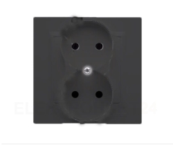 Gniazdo wtyczkowe bez uziemienia podwójne, monoblo