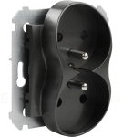 Gniazdo podwójne z uziemieniem czarny mat DGZ2MZ.01/49 KONTAKT SIMON 54.jpg