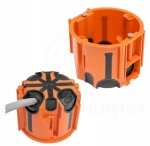 Puszka podtynkowa ProDuo, głęboka 60mm, fi68, łączeniowa, z wkrętami, wiatroszczelna, pomarańczowa, IP30 /A.0091/.jpeg