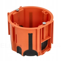 Puszka podtynkowa ProDuo, głęboka 60mm, fi68, łączeniowa, z wkrętami, wiatroszczelna, pomarańczowa, IP30 /A.0091/