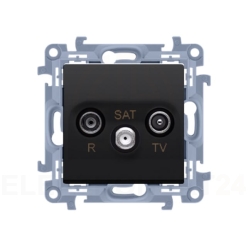 Gniazdo antenowe R-TV-SAT przelotowe (moduł), 1x w