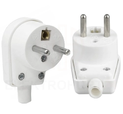 Wtyczka kątowa 16A 250V IP20 biała 220-01